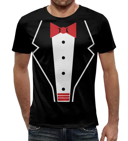Заказать мужскую футболку в Москве. Футболка с полной запечаткой (мужская) галстук от queen  - готовые дизайны и нанесение принтов.
