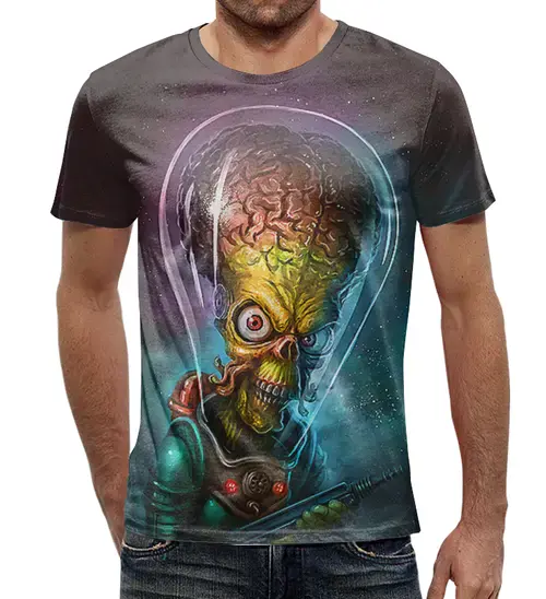 Заказать мужскую футболку в Москве. Футболка с полной запечаткой (мужская) Mars Attacks (1) от T-shirt print  - готовые дизайны и нанесение принтов.