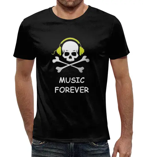 Заказать мужскую футболку в Москве. Футболка с полной запечаткой (мужская) Music Forever от Виктор Гришин - готовые дизайны и нанесение принтов.