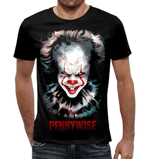 Заказать мужскую футболку в Москве. Футболка с полной запечаткой (мужская) Pennywise  от T-shirt print  - готовые дизайны и нанесение принтов.