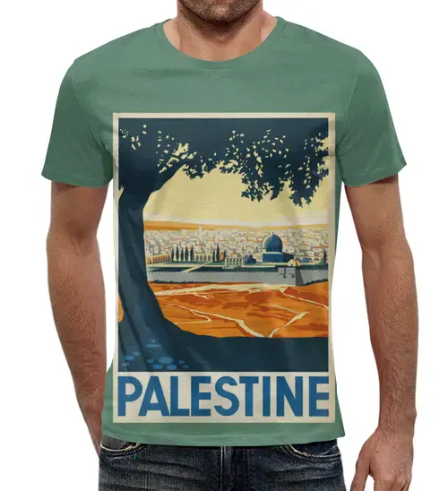 Заказать мужскую футболку в Москве. Футболка с полной запечаткой (мужская) Палестина от acidhouses - готовые дизайны и нанесение принтов.