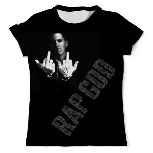 Заказать мужскую футболку в Москве. Футболка с полной запечаткой (мужская) Eminem от Lodbrok - готовые дизайны и нанесение принтов.