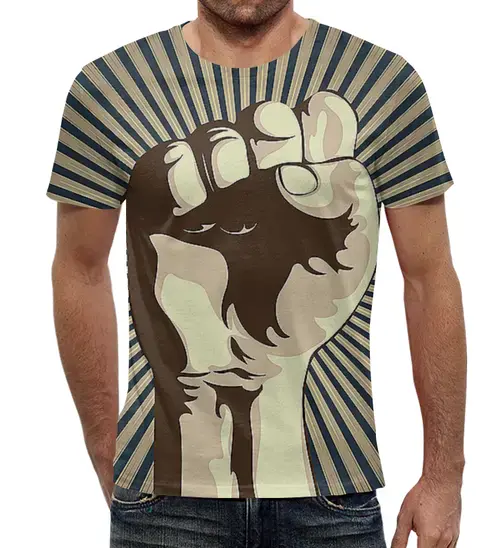 Заказать мужскую футболку в Москве. Футболка с полной запечаткой (мужская) Демонстрация силы от T-shirt print  - готовые дизайны и нанесение принтов.