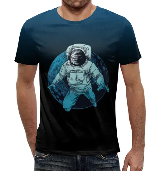 Заказать мужскую футболку в Москве. Футболка с полной запечаткой (мужская) Покоряя мир от The Spaceway  - готовые дизайны и нанесение принтов.