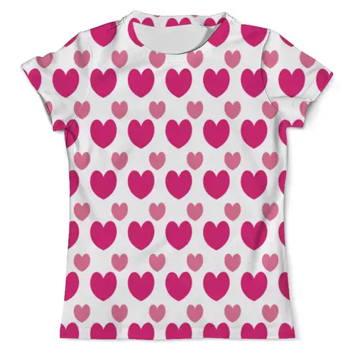 Заказать мужскую футболку в Москве. Футболка с полной запечаткой (мужская) Розовые сердечки от THE_NISE  - готовые дизайны и нанесение принтов.