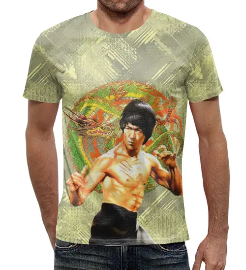 Заказать мужскую футболку в Москве. Футболка с полной запечаткой (мужская) Bruce Lee  от ПРИНТЫ ПЕЧАТЬ  - готовые дизайны и нанесение принтов.