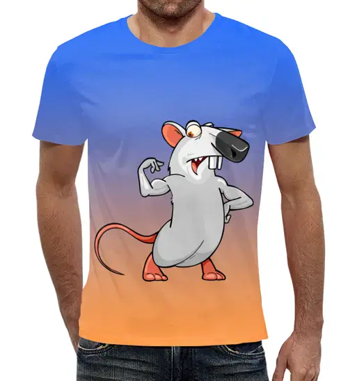 Заказать мужскую футболку в Москве. Футболка с полной запечаткой (мужская) Год крысы      от T-shirt print  - готовые дизайны и нанесение принтов.