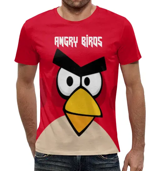 Заказать мужскую футболку в Москве. Футболка с полной запечаткой (мужская) Angry Birds (Terence) от Аня Лукьянова - готовые дизайны и нанесение принтов.