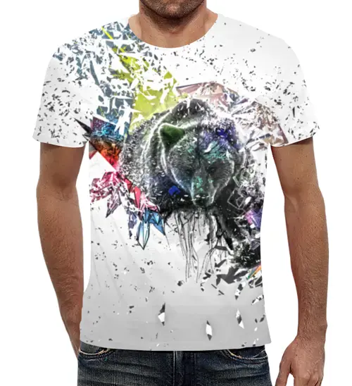 Заказать мужскую футболку в Москве. Футболка с полной запечаткой (мужская) Медведь от tutik_mutik@mail.ru - готовые дизайны и нанесение принтов.
