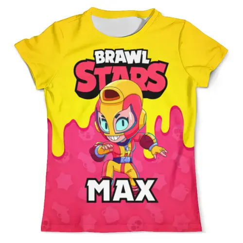 Заказать мужскую футболку в Москве. Футболка с полной запечаткой (мужская) BRAWL STARS MAX от geekbox - готовые дизайны и нанесение принтов.