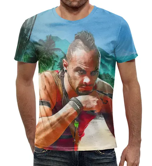 Заказать мужскую футболку в Москве. Футболка с полной запечаткой (мужская) Far Cry  от T-shirt print  - готовые дизайны и нанесение принтов.