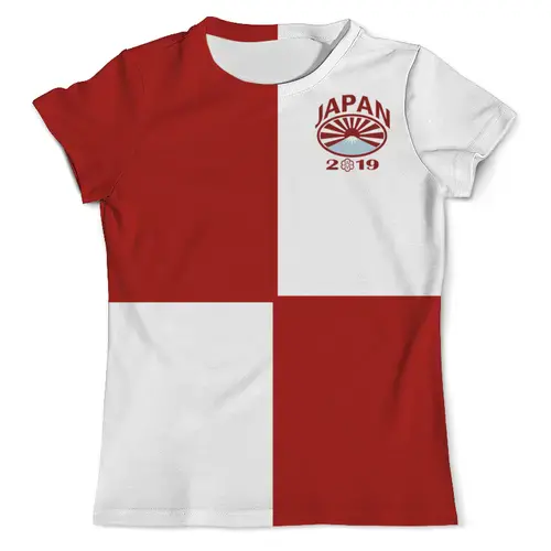 Заказать мужскую футболку в Москве. Футболка с полной запечаткой (мужская) Регби. Япония 2019 от rugby - готовые дизайны и нанесение принтов.