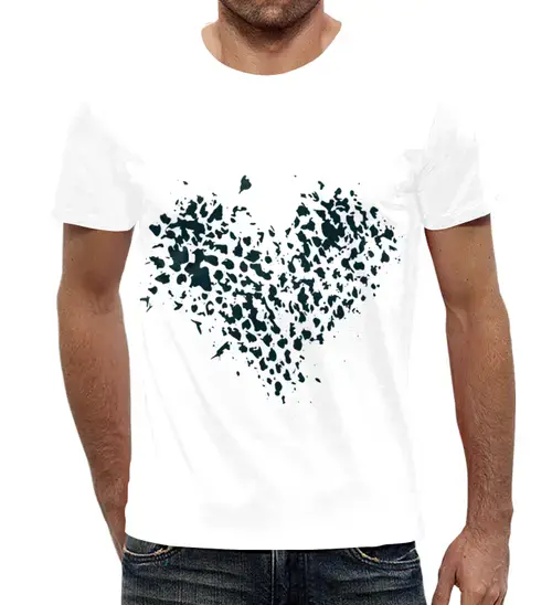 Заказать мужскую футболку в Москве. Футболка с полной запечаткой (мужская) сердце от THE_NISE  - готовые дизайны и нанесение принтов.