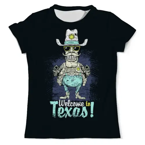 Заказать мужскую футболку в Москве. Футболка с полной запечаткой (мужская) Welcome to Texas  от T-shirt print  - готовые дизайны и нанесение принтов.
