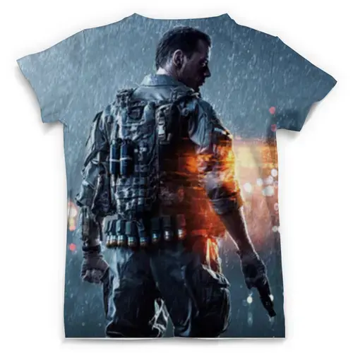 Заказать мужскую футболку в Москве. Футболка с полной запечаткой (мужская) Battlefield 4 от skaner24 - готовые дизайны и нанесение принтов.