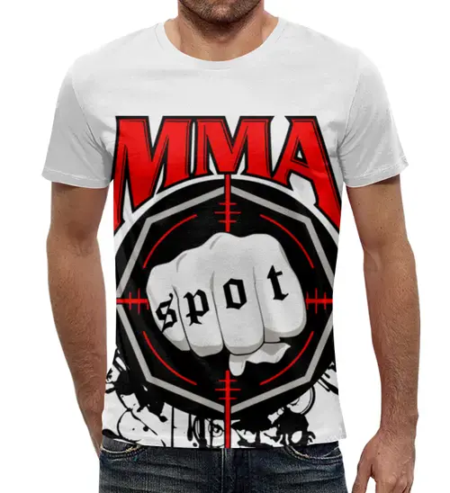 Заказать мужскую футболку в Москве. Футболка с полной запечаткой (мужская) MMA spot от Kung Fu  - готовые дизайны и нанесение принтов.