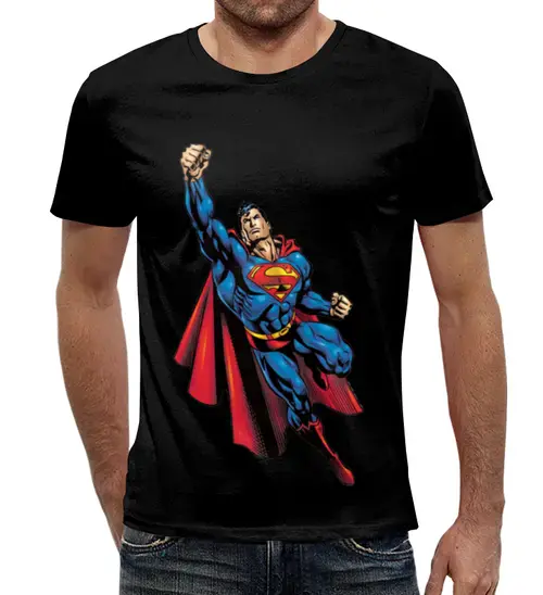 Заказать мужскую футболку в Москве. Футболка с полной запечаткой (мужская) Супергерой DC от Maria Sheveleva - готовые дизайны и нанесение принтов.