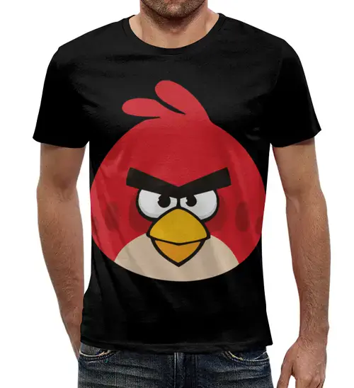 Заказать мужскую футболку в Москве. Футболка с полной запечаткой (мужская) Angry birds от Александр - готовые дизайны и нанесение принтов.