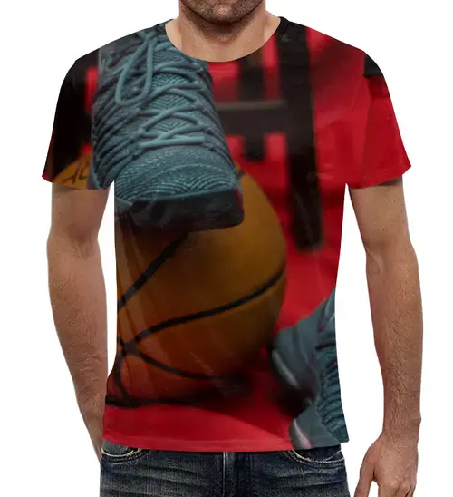 Заказать мужскую футболку в Москве. Футболка с полной запечаткой (мужская) баскетбол от Maksim  - готовые дизайны и нанесение принтов.