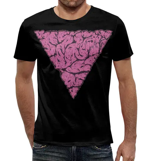 Заказать мужскую футболку в Москве. Футболка с полной запечаткой (мужская) Brain / Мозг от crash - готовые дизайны и нанесение принтов.