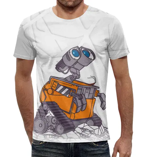Заказать мужскую футболку в Москве. Футболка с полной запечаткой (мужская) WALL·E от balden - готовые дизайны и нанесение принтов.
