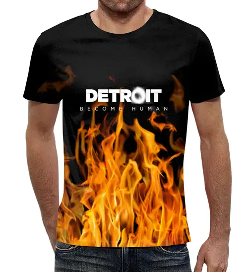 Заказать мужскую футболку в Москве. Футболка с полной запечаткой (мужская) Detroit Become Human от THE_NISE  - готовые дизайны и нанесение принтов.
