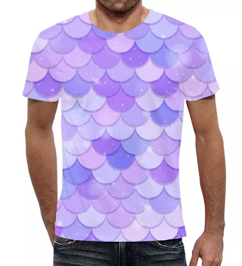 Заказать мужскую футболку в Москве. Футболка с полной запечаткой (мужская) Purple Style от skynatural - готовые дизайны и нанесение принтов.