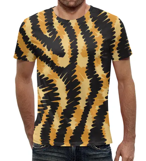 Заказать мужскую футболку в Москве. Футболка с полной запечаткой (мужская) Тигровый от Yaroslava - готовые дизайны и нанесение принтов.