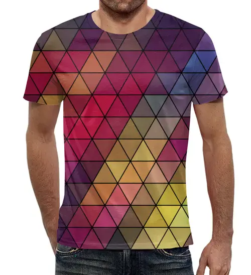 Заказать мужскую футболку в Москве. Футболка с полной запечаткой (мужская) Мозаика  от CoolDesign - готовые дизайны и нанесение принтов.
