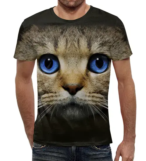 Заказать мужскую футболку в Москве. Футболка с полной запечаткой (мужская) CAT     от CoolDesign - готовые дизайны и нанесение принтов.