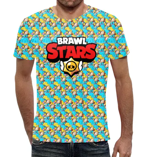 Заказать мужскую футболку в Москве. Футболка с полной запечаткой (мужская) Brawl Stars от  PRO_DESIGN - готовые дизайны и нанесение принтов.