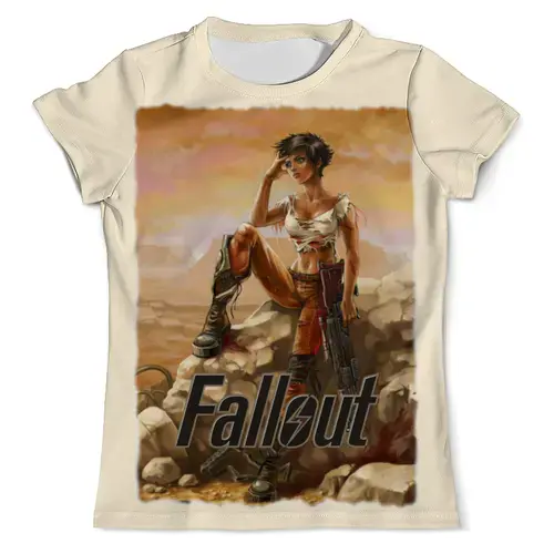 Заказать мужскую футболку в Москве. Футболка с полной запечаткой (мужская) Fallout game от Leichenwagen - готовые дизайны и нанесение принтов.