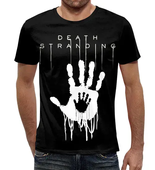 Заказать мужскую футболку в Москве. Футболка с полной запечаткой (мужская) Death Stranding          от T-shirt print  - готовые дизайны и нанесение принтов.