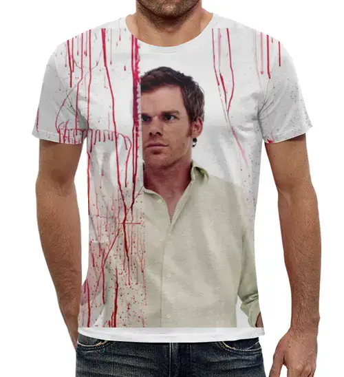 Заказать мужскую футболку в Москве. Футболка с полной запечаткой (мужская) Dexter от kenny - готовые дизайны и нанесение принтов.