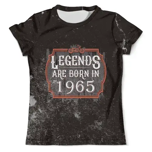 Заказать мужскую футболку в Москве. Футболка с полной запечаткой (мужская) Legends Are Born In 1965 от tutik_mutik@mail.ru - готовые дизайны и нанесение принтов.