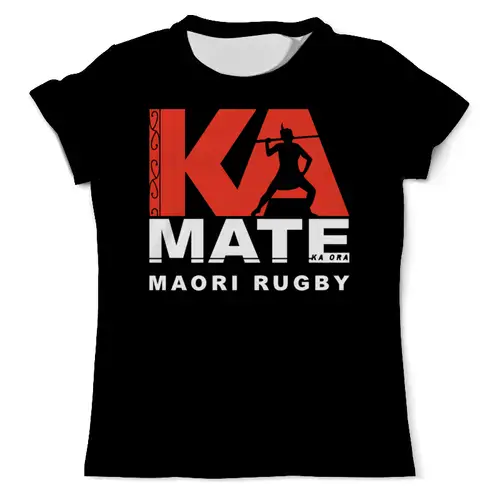 Заказать мужскую футболку в Москве. Футболка с полной запечаткой (мужская) Маори регби от rugby - готовые дизайны и нанесение принтов.