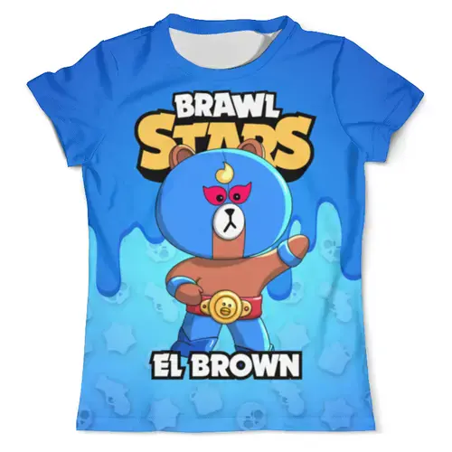 Заказать мужскую футболку в Москве. Футболка с полной запечаткой (мужская) BRAWL STARS EL BROWN от geekbox - готовые дизайны и нанесение принтов.