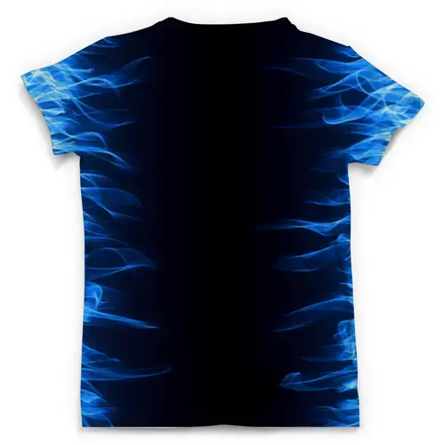 Заказать мужскую футболку в Москве. Футболка с полной запечаткой (мужская) Тигр в синем пламени от orca - готовые дизайны и нанесение принтов.