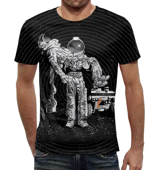 Заказать мужскую футболку в Москве. Футболка с полной запечаткой (мужская)   Moon   от balden - готовые дизайны и нанесение принтов.