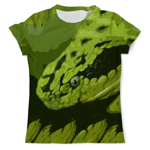 Заказать мужскую футболку в Москве. Футболка с полной запечаткой (мужская) Змея  от valezar - готовые дизайны и нанесение принтов.