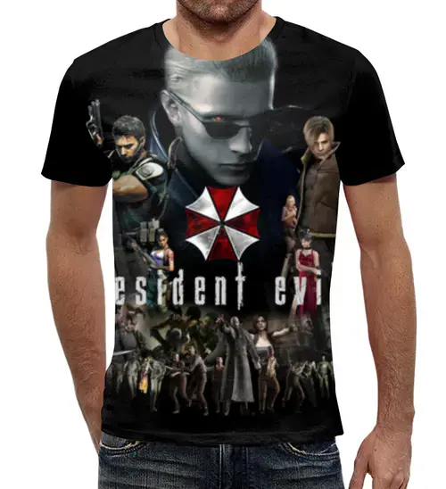 Заказать мужскую футболку в Москве. Футболка с полной запечаткой (мужская) Resident Evil от THE_NISE  - готовые дизайны и нанесение принтов.