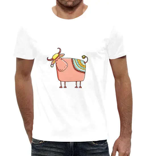 Заказать мужскую футболку в Москве. Футболка с полной запечаткой (мужская) корова от THE_NISE  - готовые дизайны и нанесение принтов.