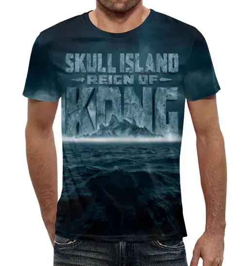 Заказать мужскую футболку в Москве. Футболка с полной запечаткой (мужская) Kong Skull Island от balden - готовые дизайны и нанесение принтов.