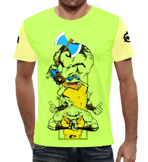 Заказать мужскую футболку в Москве. Футболка с полной запечаткой (мужская) Battle Toads от baradin baradin - готовые дизайны и нанесение принтов.