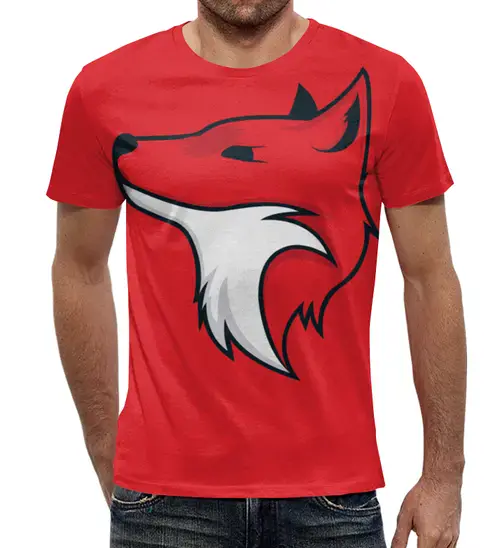 Заказать мужскую футболку в Москве. Футболка с полной запечаткой (мужская) Fox / Лиса от crash - готовые дизайны и нанесение принтов.