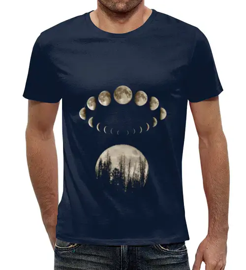 Заказать мужскую футболку в Москве. Футболка с полной запечаткой (мужская) Тёмная сторона Луны 1 от hagehog - готовые дизайны и нанесение принтов.