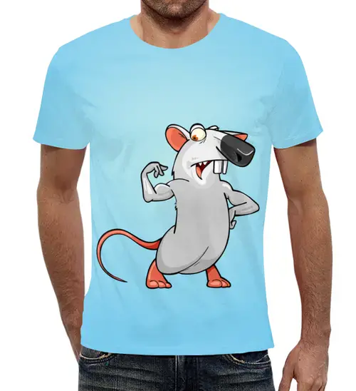 Заказать мужскую футболку в Москве. Футболка с полной запечаткой (мужская) Год крысы        от T-shirt print  - готовые дизайны и нанесение принтов.