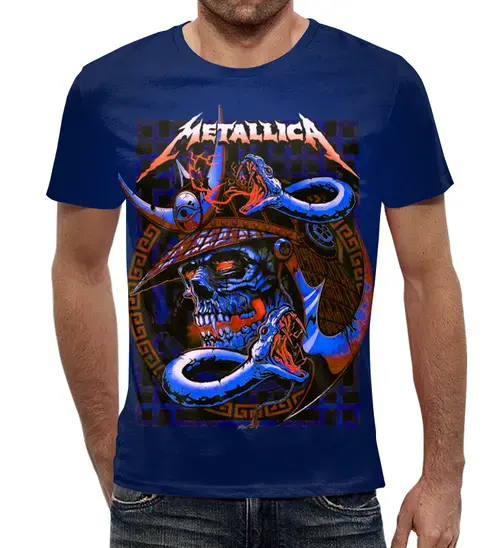 Заказать мужскую футболку в Москве. Футболка с полной запечаткой (мужская) Metallica   от ПРИНТЫ ПЕЧАТЬ  - готовые дизайны и нанесение принтов.