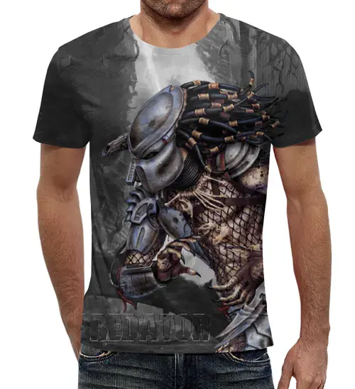 Заказать мужскую футболку в Москве. Футболка с полной запечаткой (мужская) Predator от T-shirt print  - готовые дизайны и нанесение принтов.