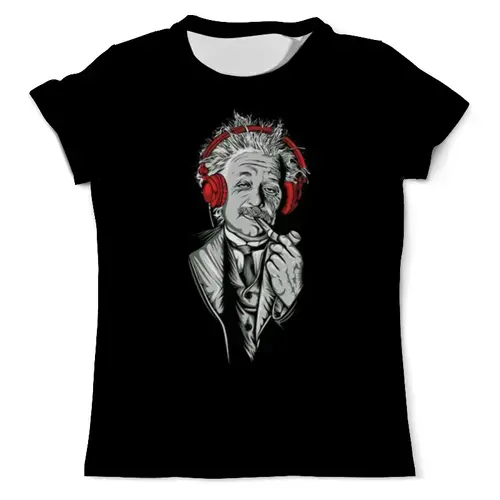 Заказать мужскую футболку в Москве. Футболка с полной запечаткой (мужская) Альберт Эйнштейн от ПРИНТЫ ПЕЧАТЬ  - готовые дизайны и нанесение принтов.